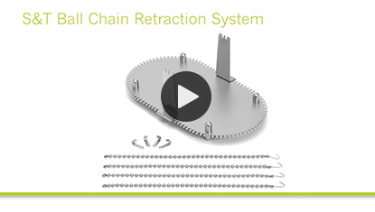 Système de rétraction à chaînette à boules S&T link